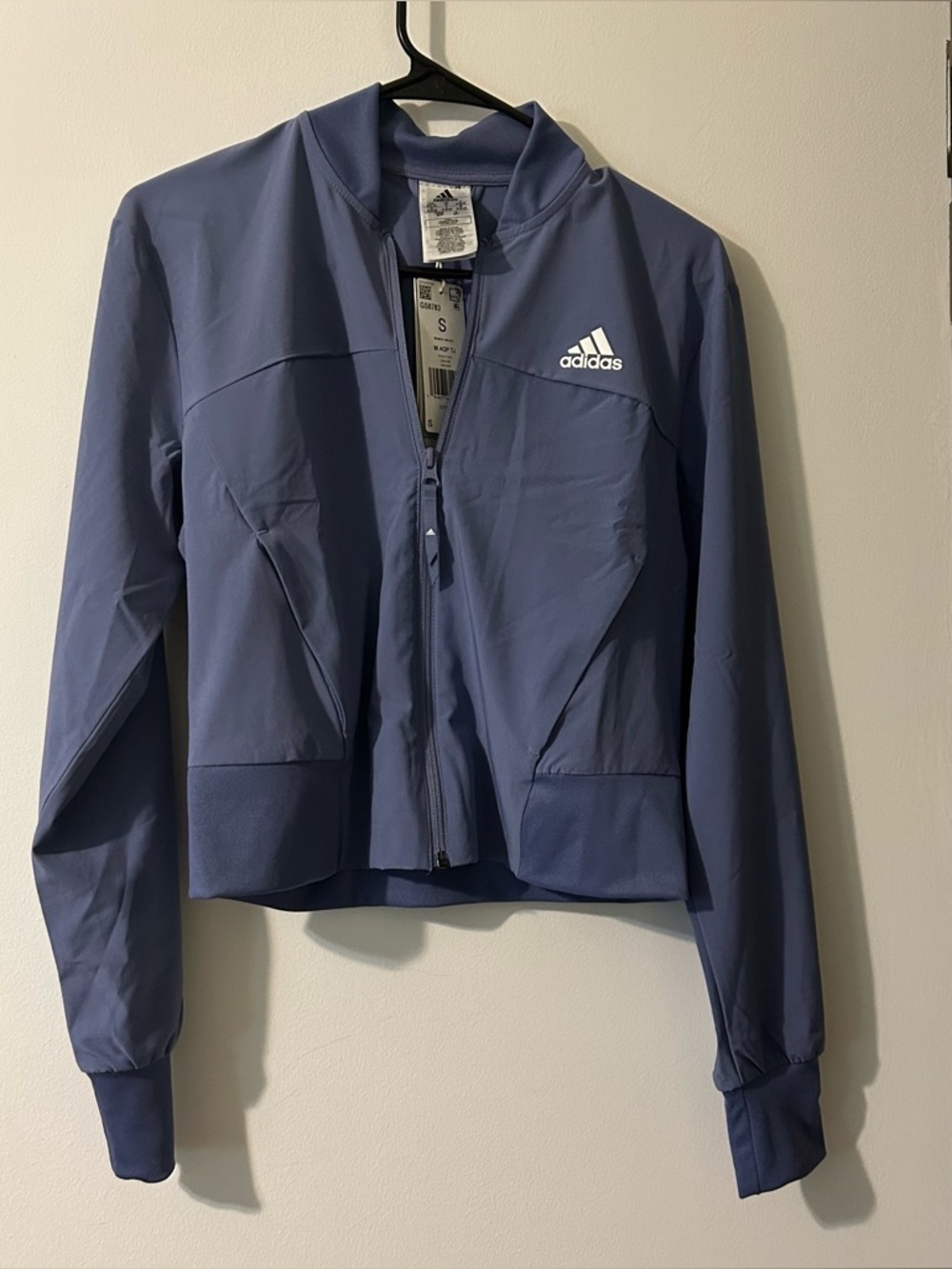 NWT Adidas Aeroready Cropped Track Jacket Full Zip Purple Lilac Womens Size S